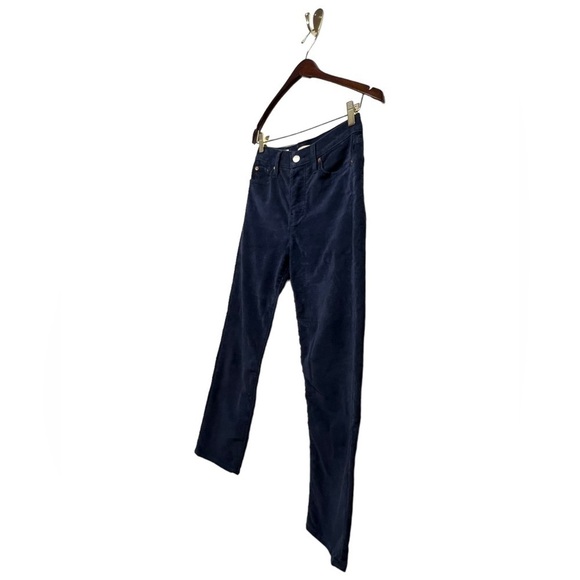 LEVI’S Wedgie Straight Fit Corduroy Pants Navy Blue 26 - Picture 8 of 14